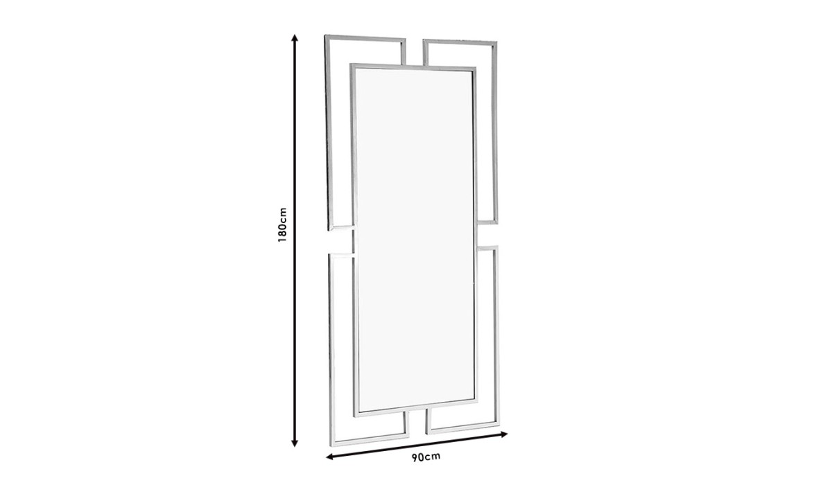 Καθρέπτης Focus Μέταλλο Ασημί 90X2X180Εκ | Mycollection.gr